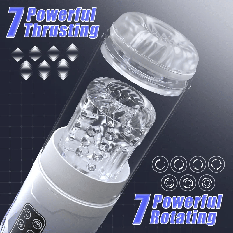 Iron Man 7 Thrusting And Rotating Suction Masturbator Pocket Pussy Male Masturbators