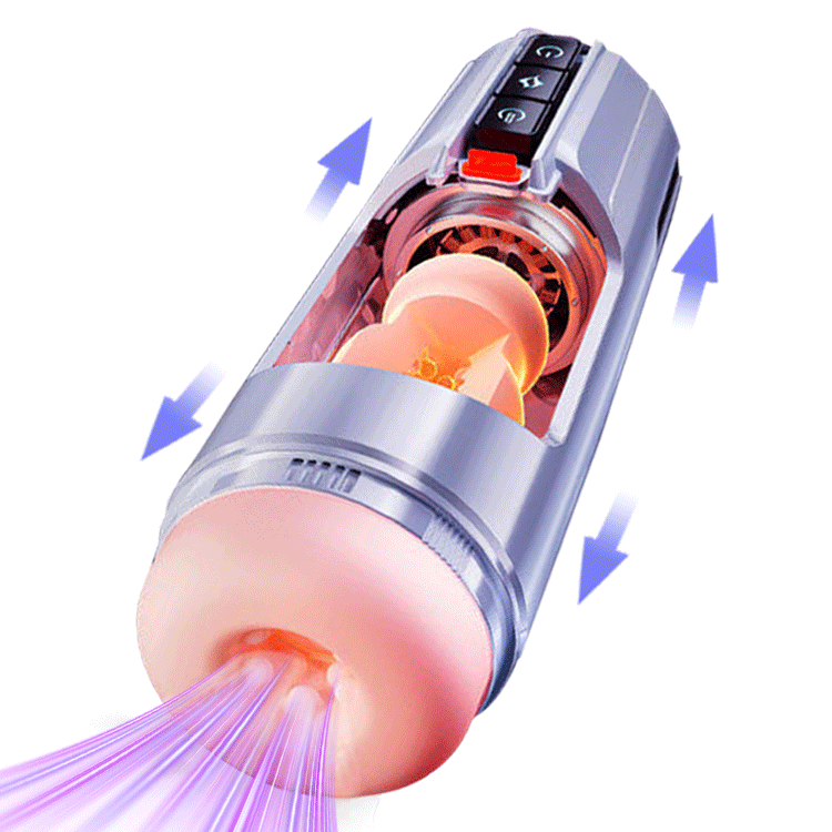 Space plane cup telescopic automatic electric male masturbation simulation channel sex supplies warm up panting voice