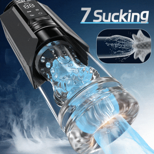 【2.95 IN Depth】Newvibe Queen Kendal 7 Vacuum Sucking for Oral Sex LCD Display Masturbator Sex Toys For Men