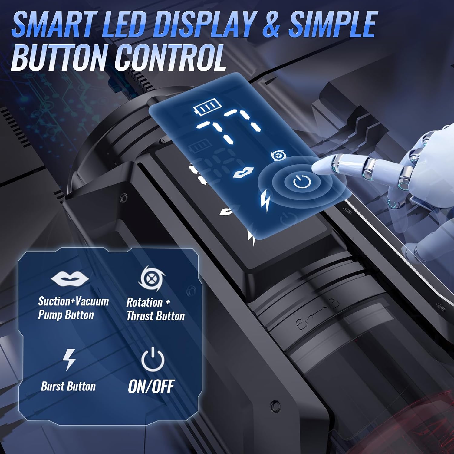 EINSEO Men's Pump Vibrator - AI Sync Waterproof Male Orgasm Simulator, 7 Suction-Push Rotations & 7 Lick Modes, Adult Toy Pocket Cat Men's Sex Toy Bath Accessories