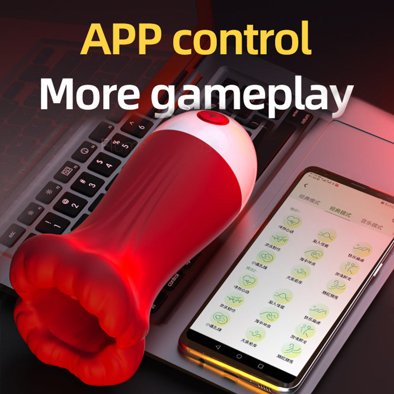 Big Mouth Trainer Smart Male Masturbator – APP Remote Control & Vibrating Stroker