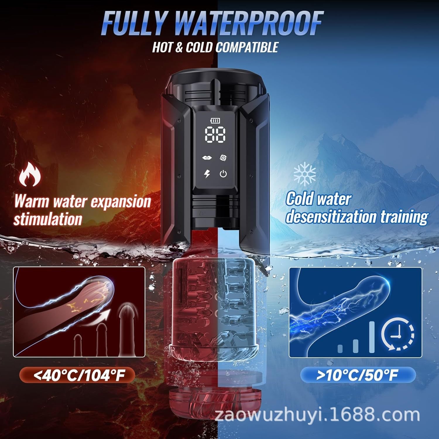 EINSEO Men's Pump Vibrator - AI Sync Waterproof Male Orgasm Simulator, 7 Suction-Push Rotations & 7 Lick Modes, Adult Toy Pocket Cat Men's Sex Toy Bath Accessories